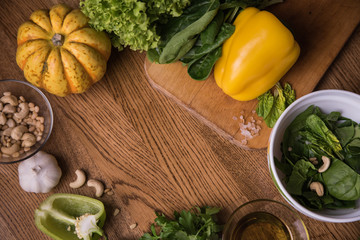 vegetables on the table