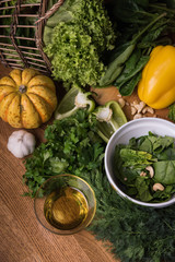 vegetables on the table