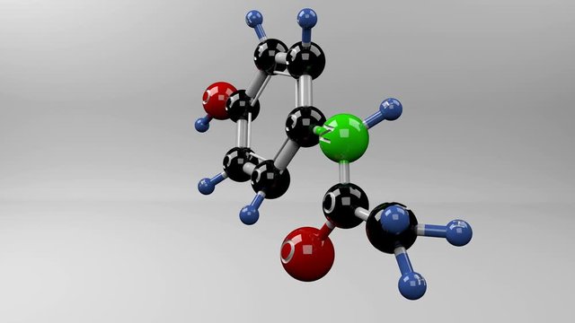 Acetaminophen molecule illustration. Molecular structure of paracetamol pain reliever.