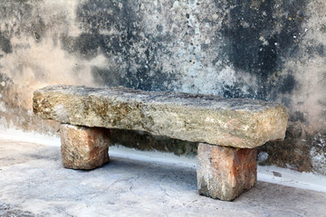 Old vintage stone bench