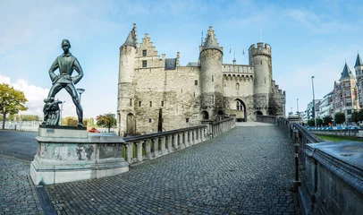 Foto op Canvas Walls of the fortress Steen, Antwerp, Belgium © KURLIN_CAfE