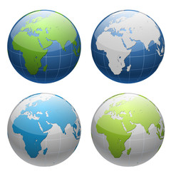 3D Earth Globe Icon Set