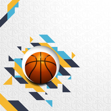 Modern basketball vector background with stripes ball pattern texture