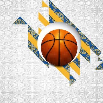 Basketball modern vector background with stripes ball pattern texture