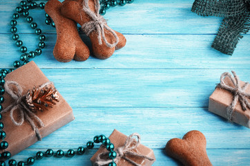 Christmas background whith Doggy biscuits