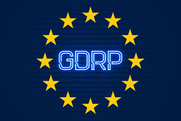 GDPR - General Data Protection Regulation neon style.