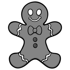 Gingerbread Man Illustration - A vector cartoon illustration of a Christmas Gingerbread Man.