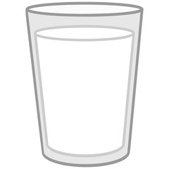 Glass of Milk Illustration - A vector cartoon illustration of a Glass of Milk.