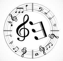 Music Note with different music Symbols