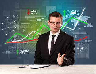 Businessman sitting at a desk