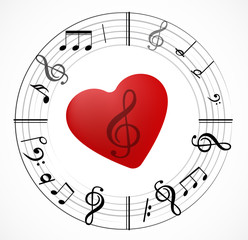 Music Note with different music Symbols