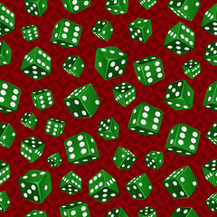 Vector seamless background with dice