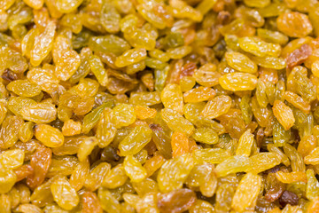 background of raisins in sale in the shop of dried fruit