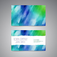 Business card template with an elegant watercolor design