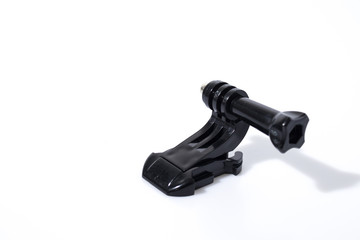 Action cam accessories in a white background