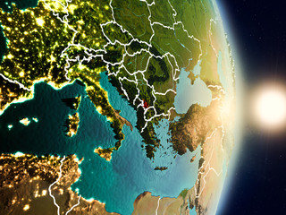 Kosovo during sunrise