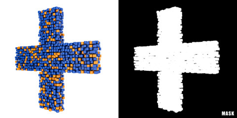 plus 3D sześciany kwadraty klocki piksele © vempireart