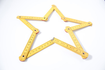 Yellow meter in a white backgorund composition