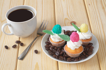 Small cakes and coffee