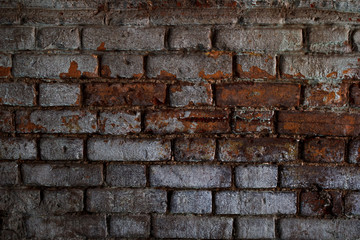 old brick wall with white and red bricks background. vintage brick wall texture