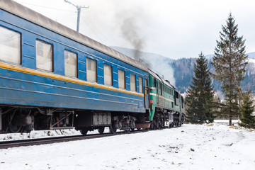 Train in the mountains