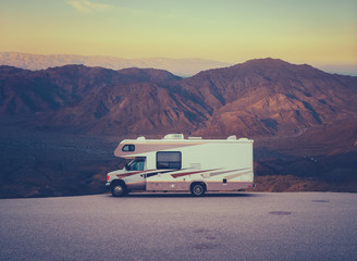 Retro RV Camper In The Desert - 193733712