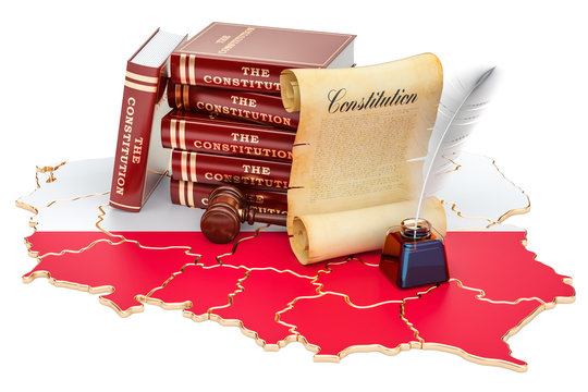 Constitution of Poland concept, 3D rendering