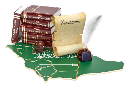 Constitution of Saudi Arabia concept, 3D rendering