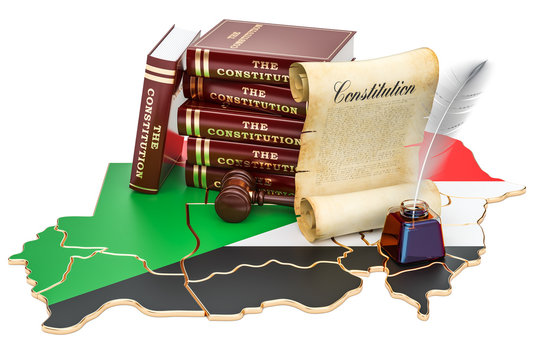 Constitution of Sudan concept, 3D rendering