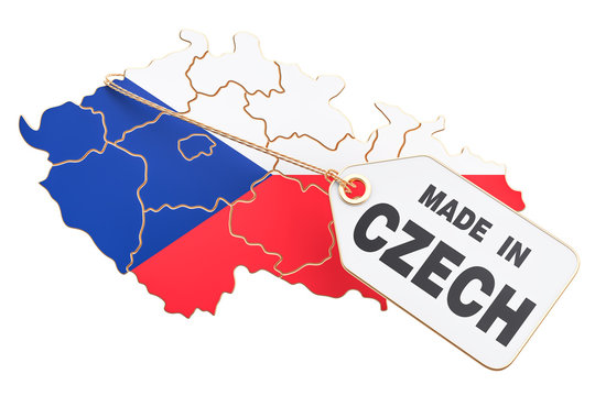 Made in Czech Republic concept, 3D rendering