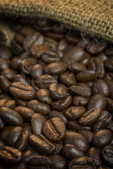 jute bag with coffee beans