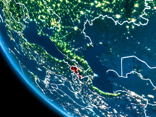 Orbit view of Armenia at night