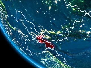 Orbit view of Tajikistan at night