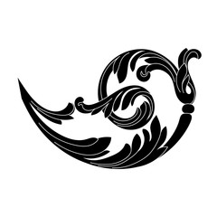 Vintage baroque ornament, corner. Retro pattern antique style acanthus. Decorative design element filigree calligraphy vector. - stock vector