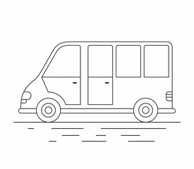 Delivery Van. line icon