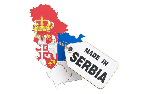 Made in Serbia concept, 3D rendering