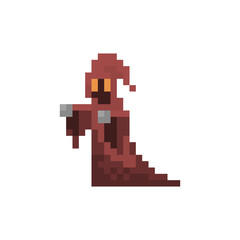 Pixel character warlock for games and websites