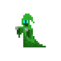 Fototapeta premium Pixel character warlock for games and websites