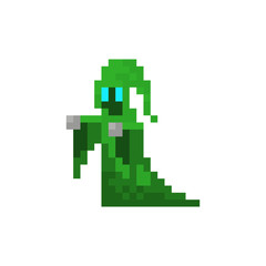 Fototapeta premium Pixel character warlock for games and websites