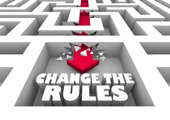 Change the Rules Break Through Maze Arrow 3d Illustration