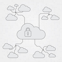 Abstract cloud network connection. Cyber technology concept. Network background concept. Fully editable vector file.