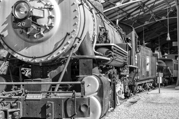 The Old Train in Black and White