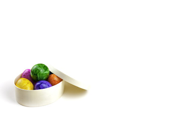 Perfect colorful handmade easter eggs isolated on a white