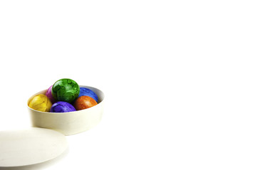 Perfect colorful handmade easter eggs isolated on a white