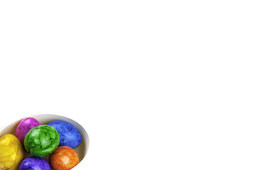 Perfect colorful handmade easter eggs isolated on a white