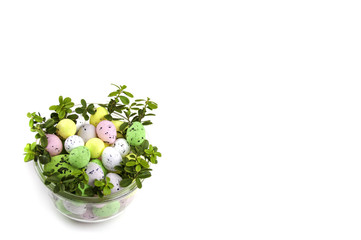 Perfect colorful handmade easter eggs isolated on a white