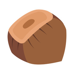 Simple hazelnut design on white background