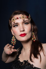 Fototapeta premium Close up beauty portrait of a model