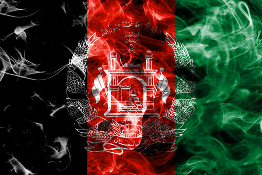 Afghanistan smoke flag