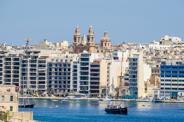 Sliema Waterfront with Sacro Cuor Parish Church